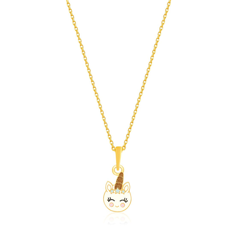 Kids Unicorn Gold Pendant with Chain