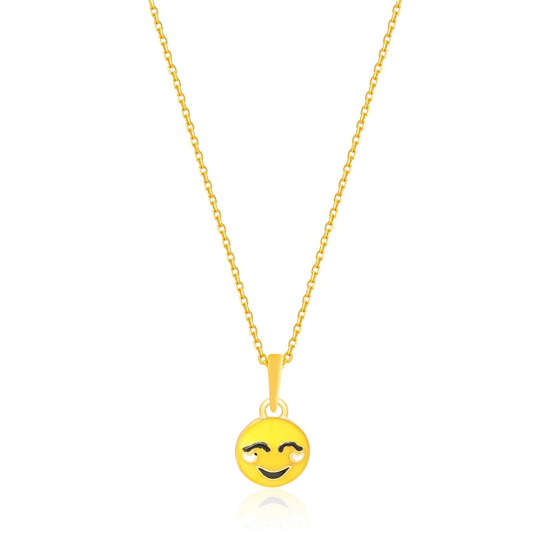 Kids Cute Emoticon Gold Pendant with Chain