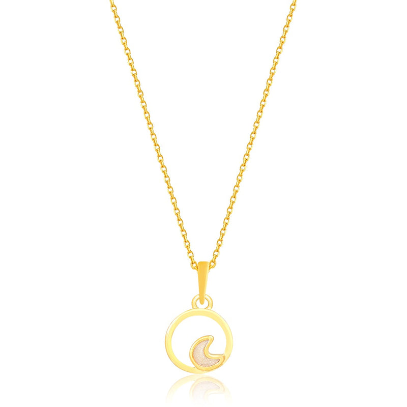 Kids Cute Moon Gold Pendant with Chain