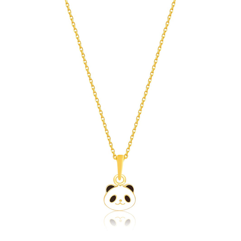 Kids Cute Panda Gold Pendant with Chain