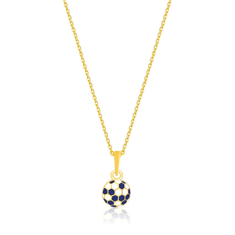 Kids Cool Football Gold Pendant with Chain