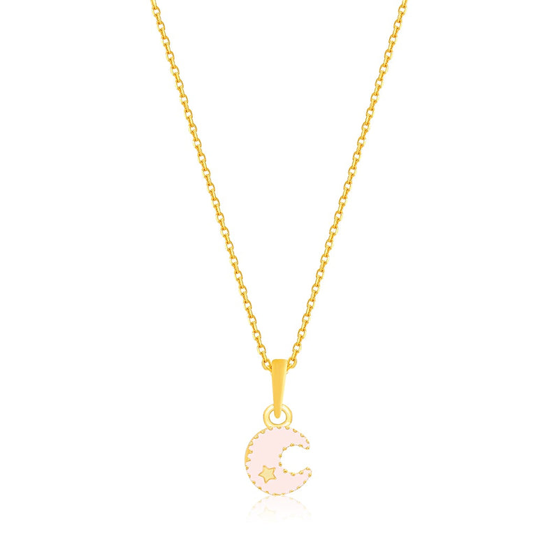 Kids Moon & Star Gold Pendant with Chain