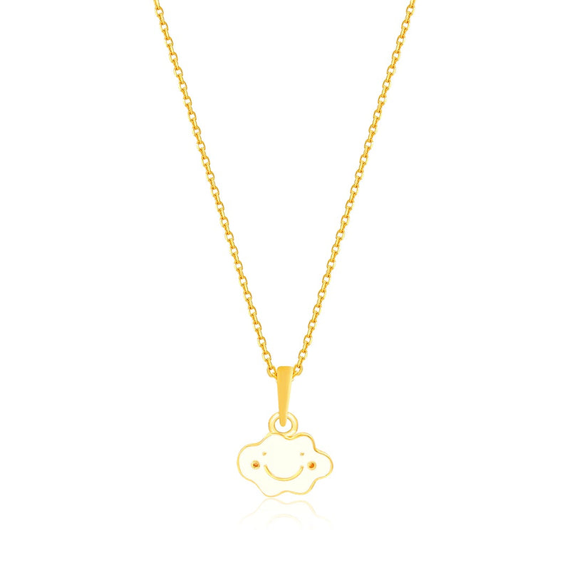 Kids Cute Cloud Gold Pendant with Chain