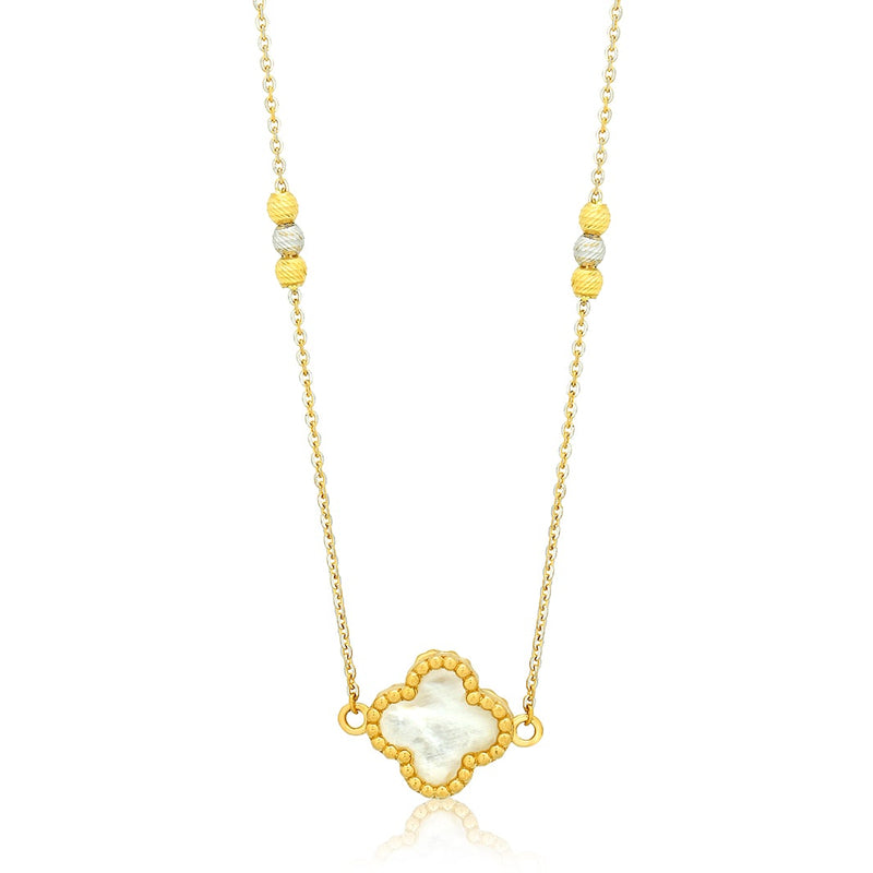 Flower-shaped Gold Pendant with Chain