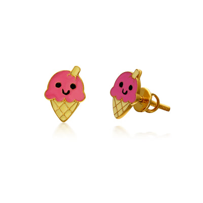 Cute Pink Ice cream Kids Earrings