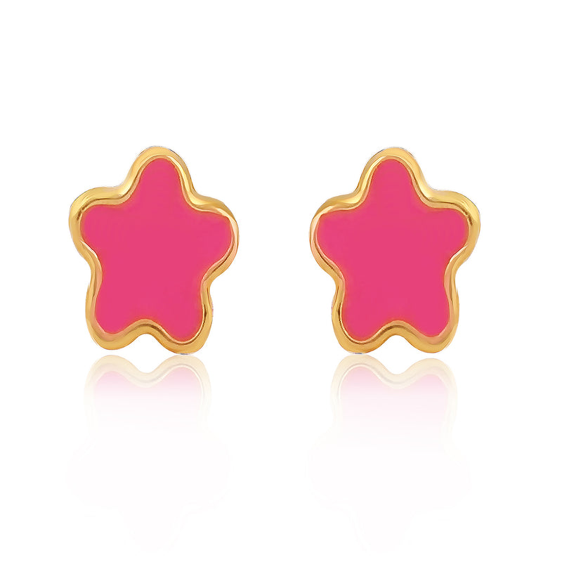 Pink Flower Kids Earrings