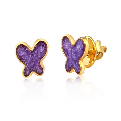 Purple Butterfly Kids Earrings