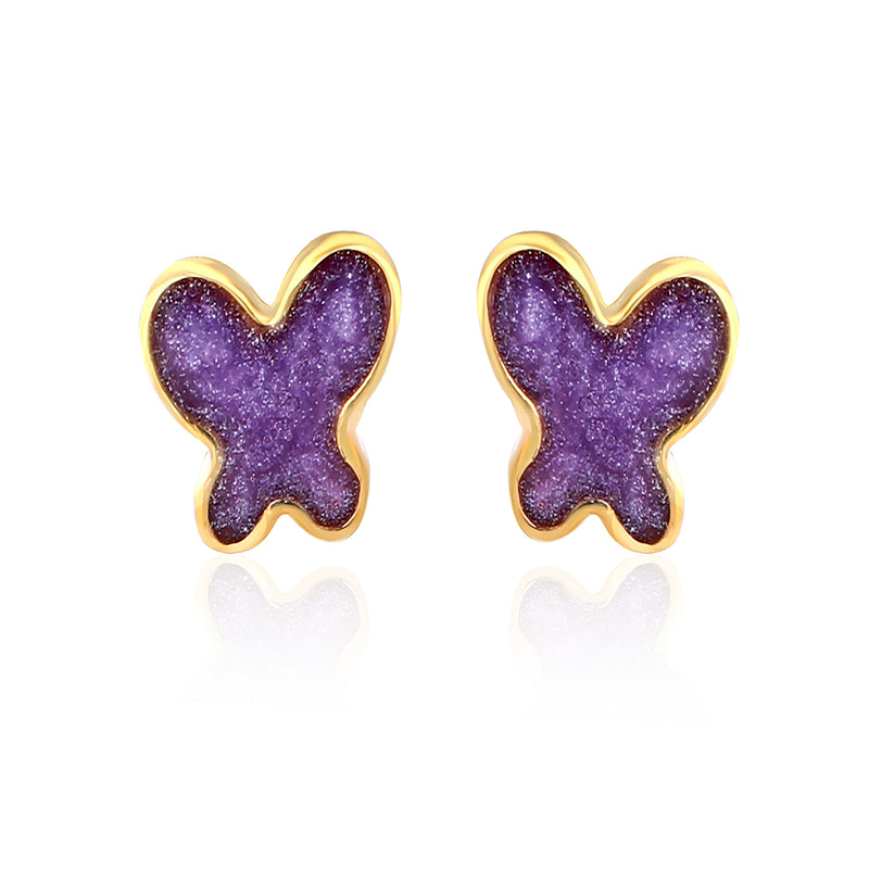 Purple Butterfly Kids Earrings