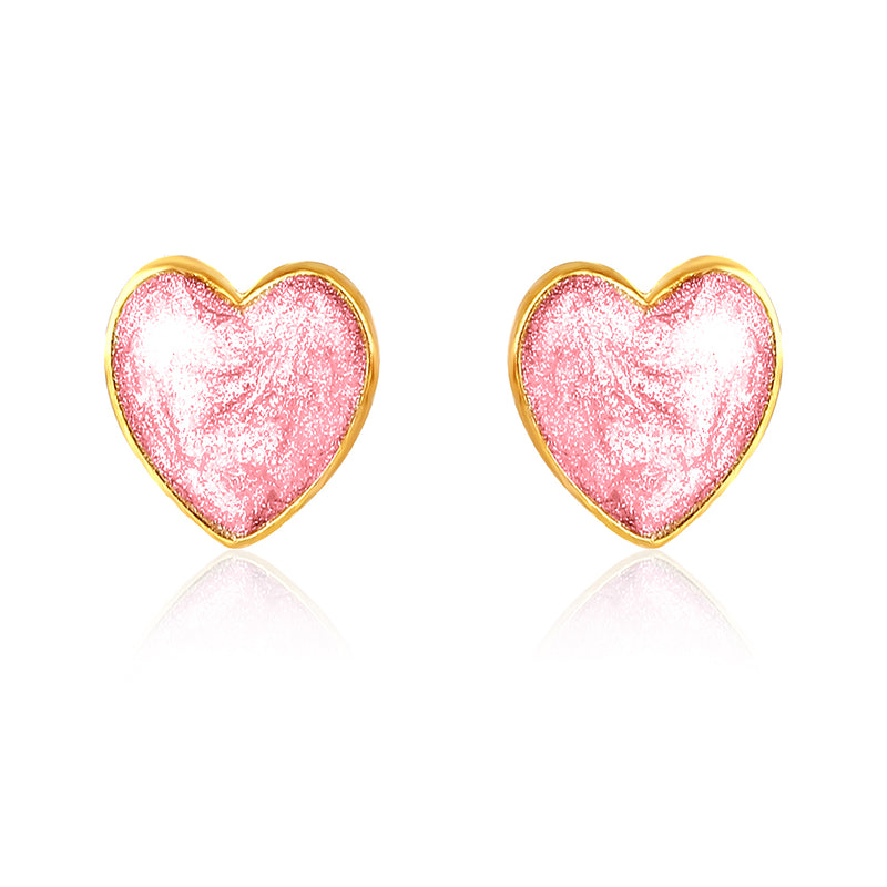 Pink Heart Kids Earrings