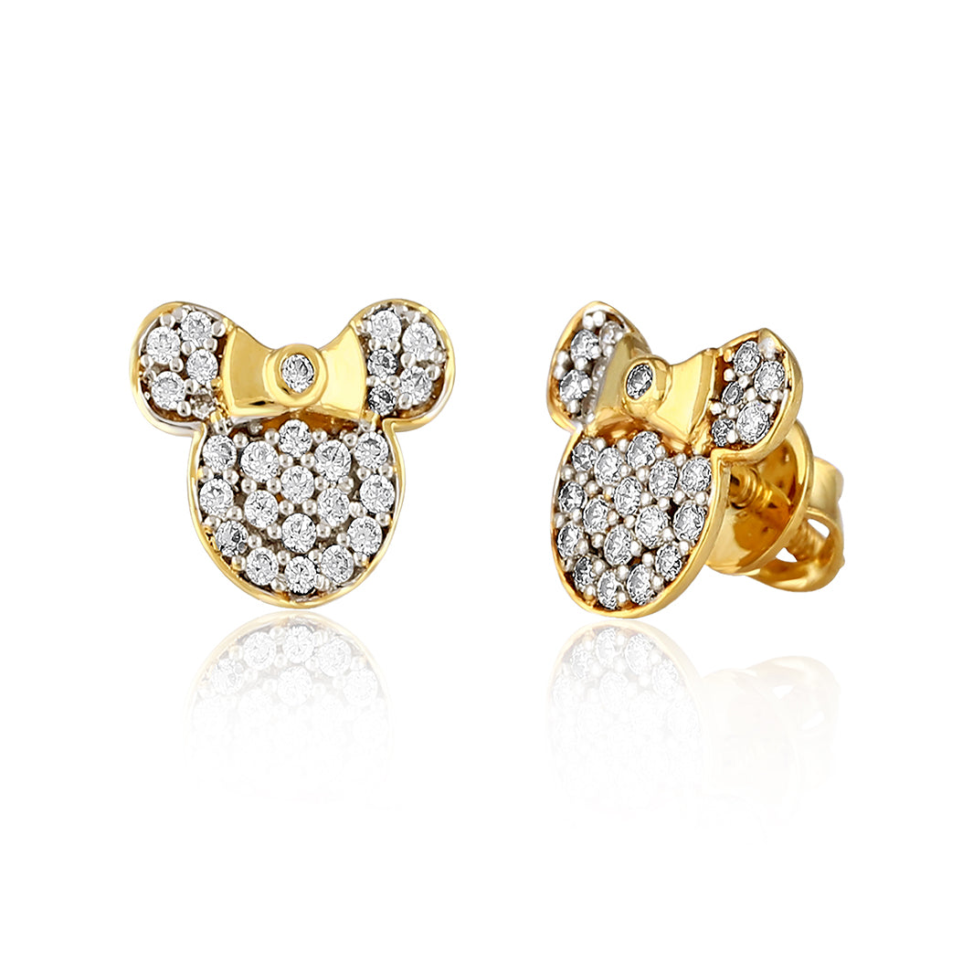 Kids Jewellery Crystal Studded Mickey Mouse Shaped Stud Earrings for Baby  Girls (3 Years Onwards)