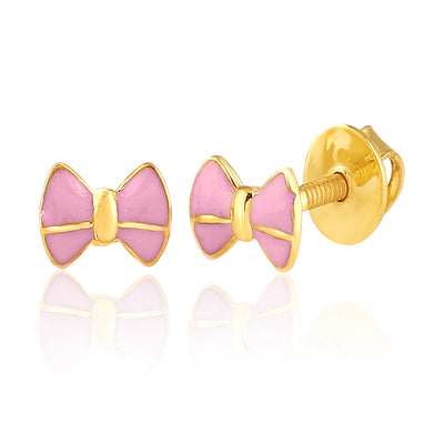 Cute Pink Bow Kids Earrings