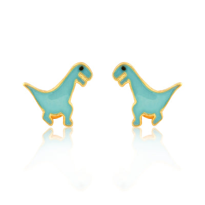 Green Dinosaur Kids Earrings