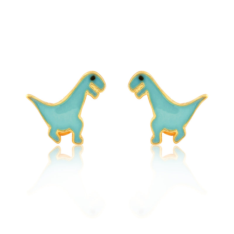 Green Dinosaur Kids Earrings