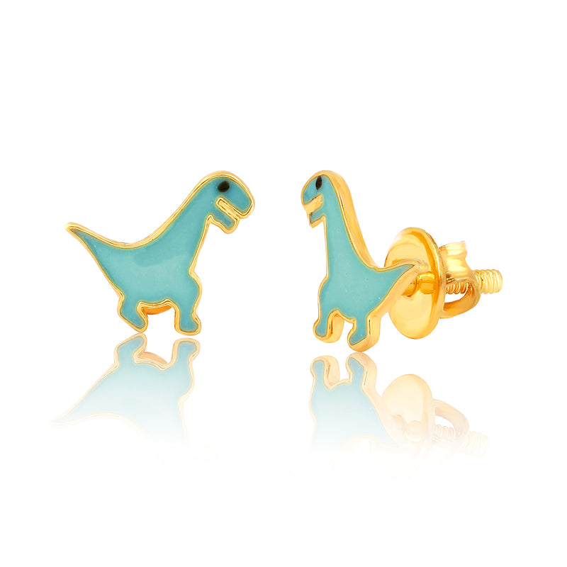 Green Dinosaur Kids Earrings