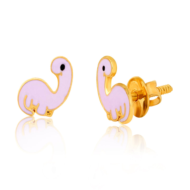 Pink Dinosaur Kids Earrings