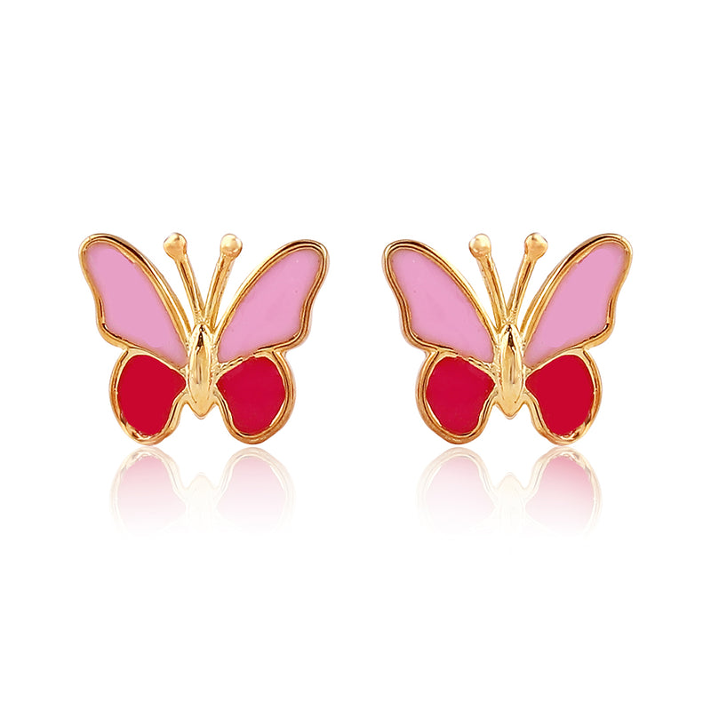 Cute Pink Butterfly Kids Earrings