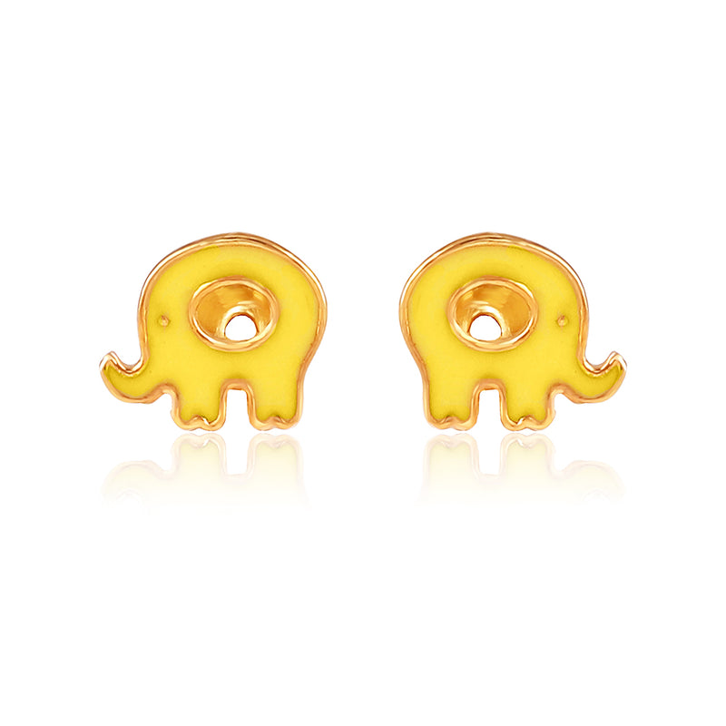 Cute Yellow Elephant Kids Earrings