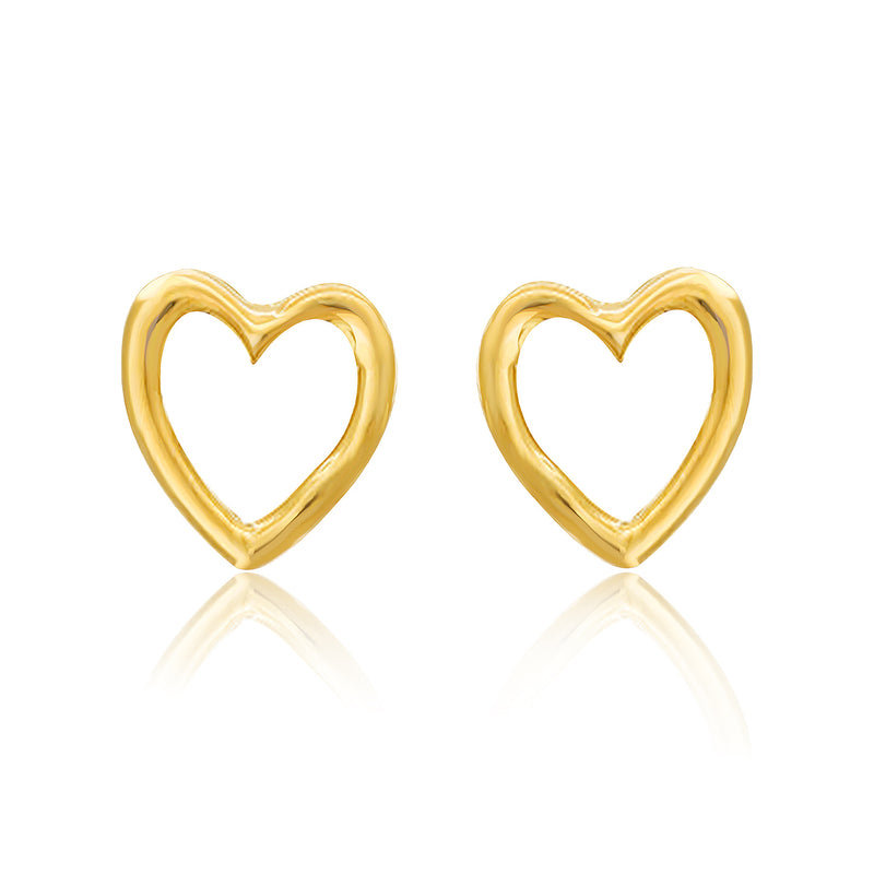 Golden Hearts-embellished Kids Earrings