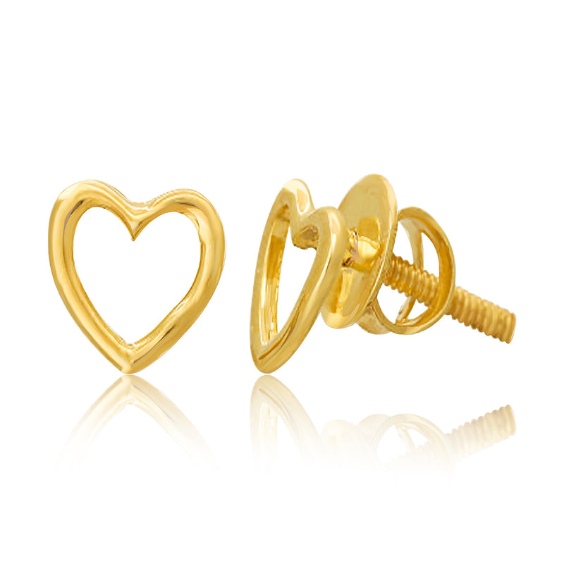 Golden Hearts-embellished Kids Earrings