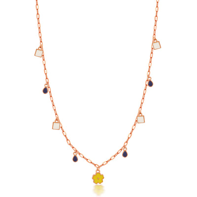 Rose Gold Chain with Mini Colourful Charms