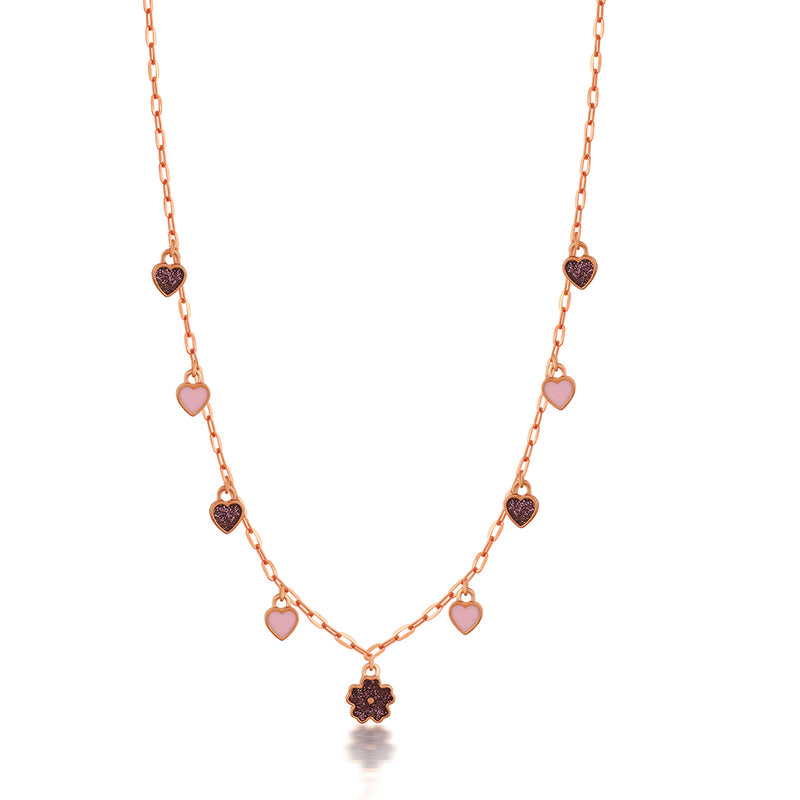 Rose Gold Chain with Nine Pretty Charms