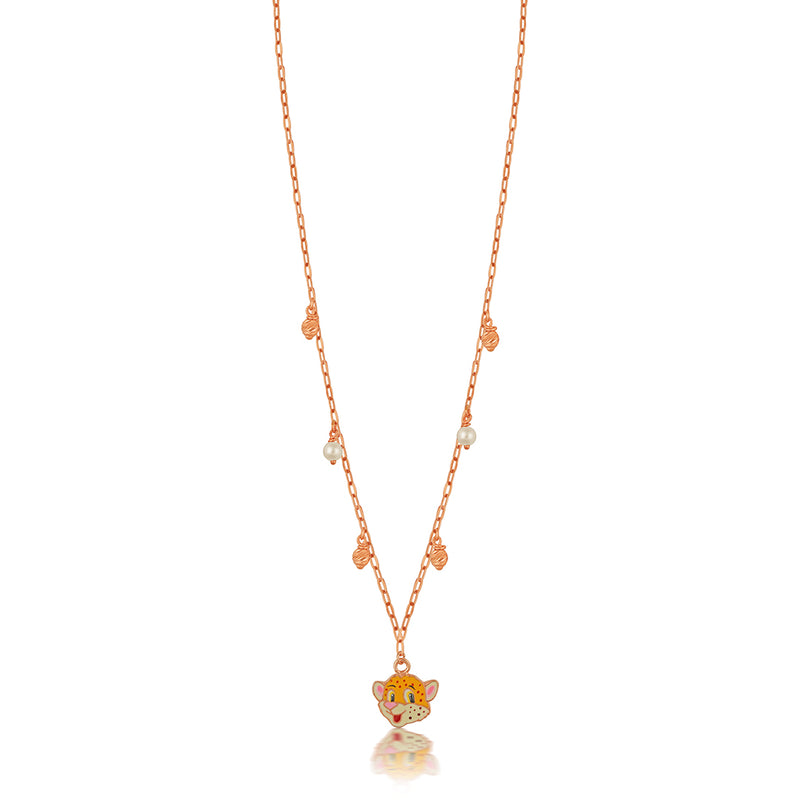 Rose Gold Chain with Mini Leopard Charm