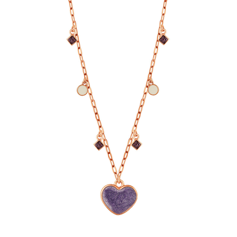 Rose Gold Chain with a Purple Heart Charm