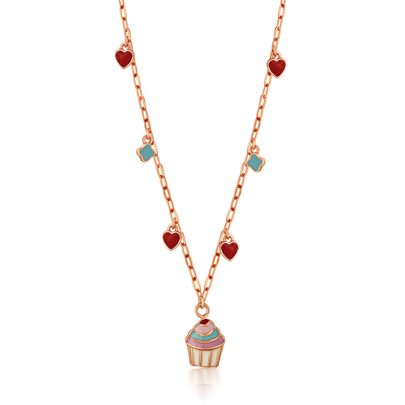 Rose Gold Chain with Mini Cupcake Charm