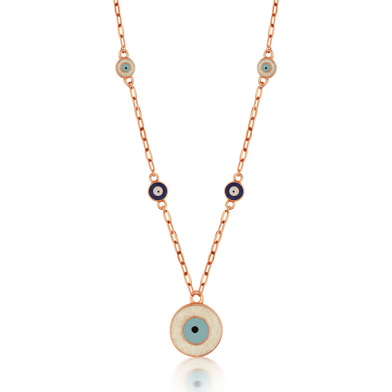 Rose Gold Chain with a Pretty Evil Eye Charm