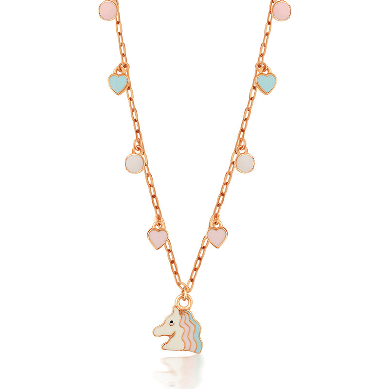 Rose Gold Chain with a Pretty Unicorn Charm