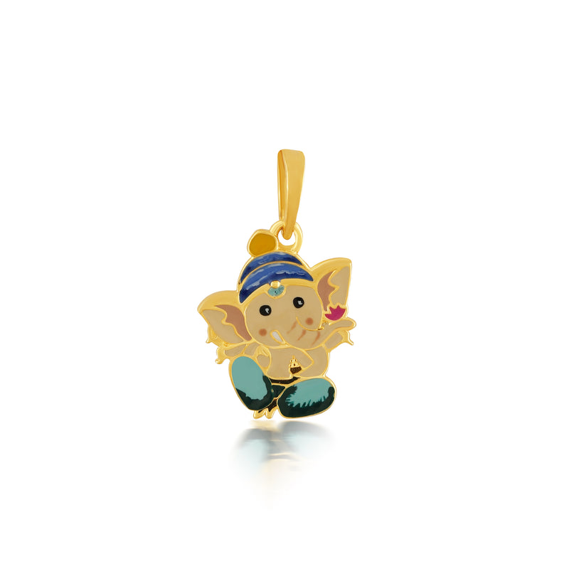 Kids Cute Ganeshji Gold Pendant