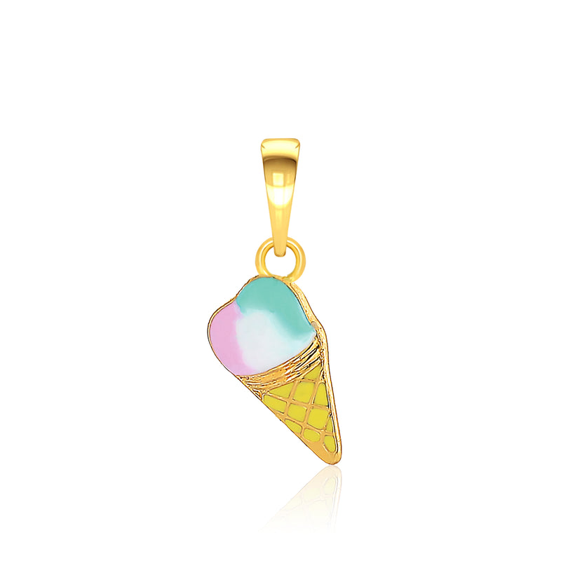 Kids Pretty Icecream Gold Pendant