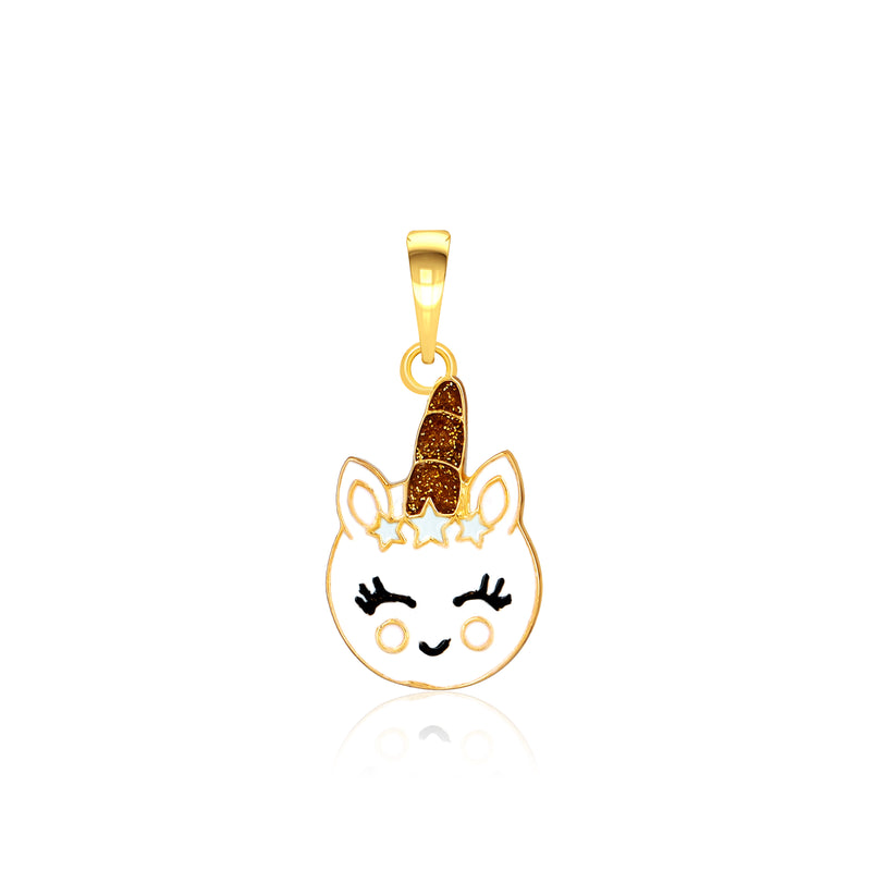 Kids Cute Unicorn Gold Pendant