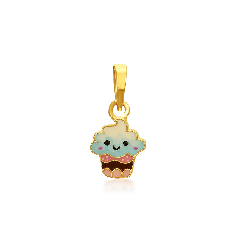 Kids Cute Cupcake Gold Pendant