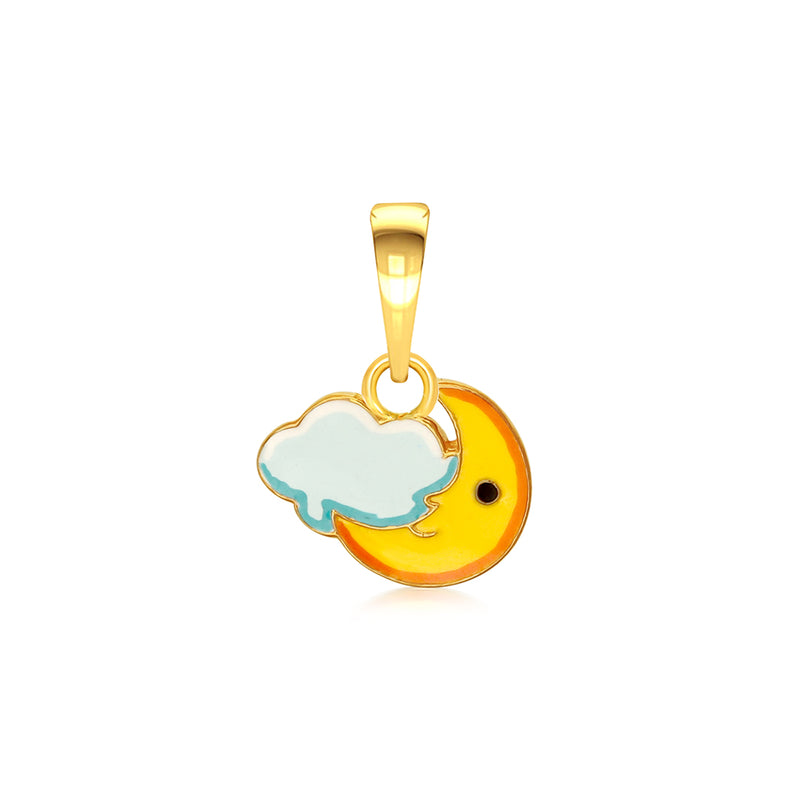 Kids Cute Moon & Cloud Gold Pendant