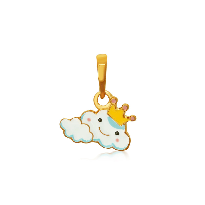 Kids Cute Cloud with Crown Gold Pendant