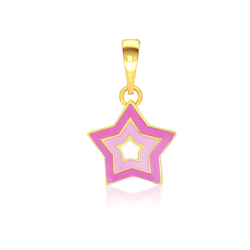 Kids Pink Star Gold Pendant