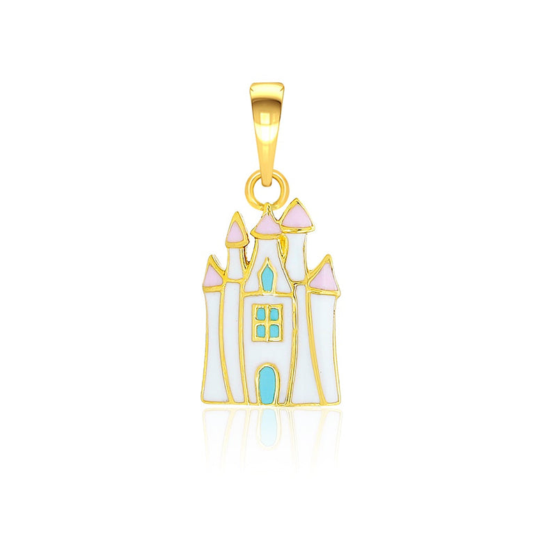 Kids Elegant Castle Gold Pendant