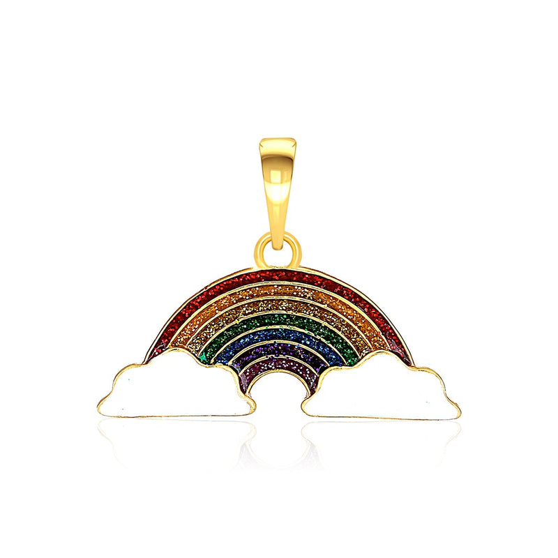 Kids Glittery Rainbow Gold Pendant