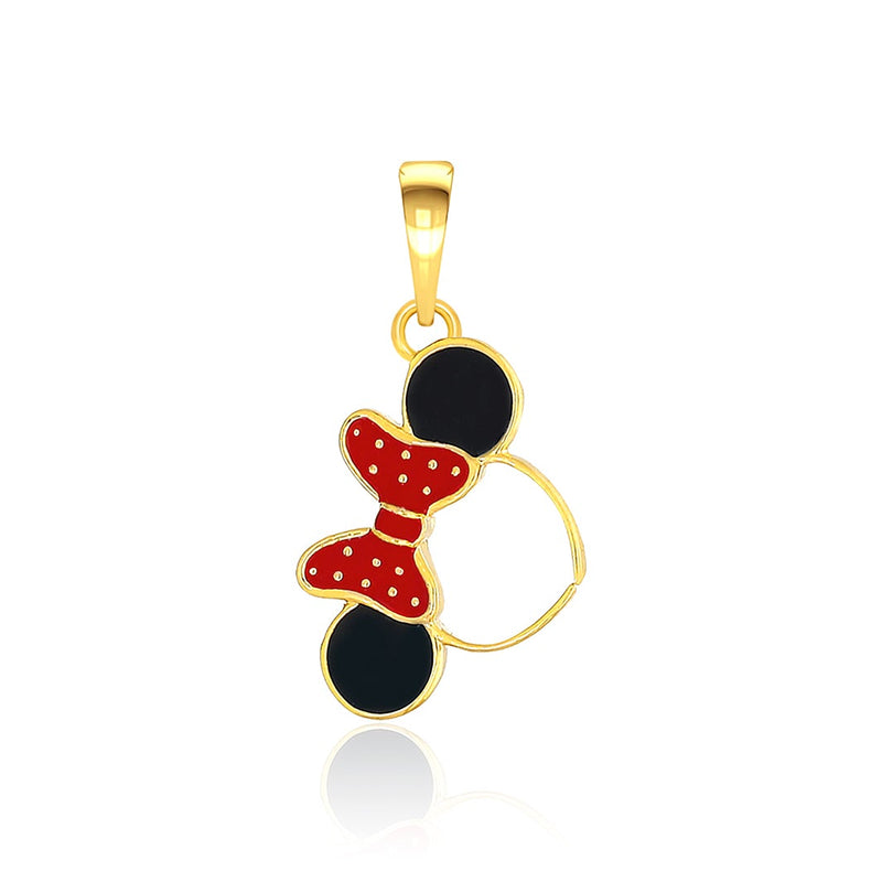 Kids Pretty Mickey Mouse Hairband Gold Pendant