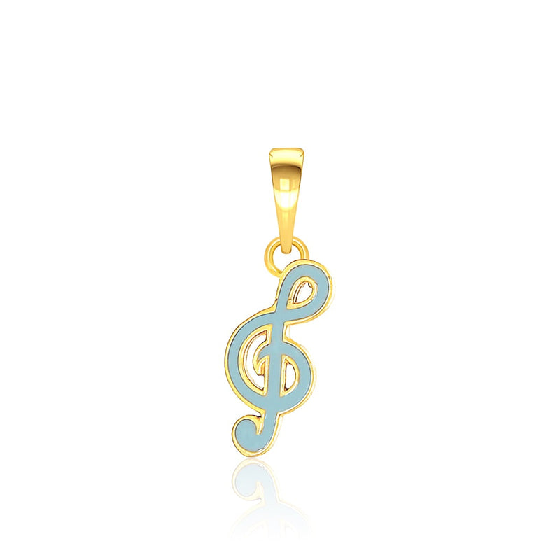 Kids Pretty Musical Note Gold Pendant