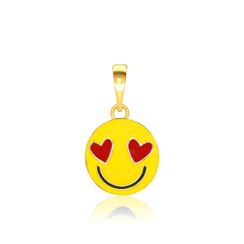 Kids Lovestruck Emoticon Gold Pendant