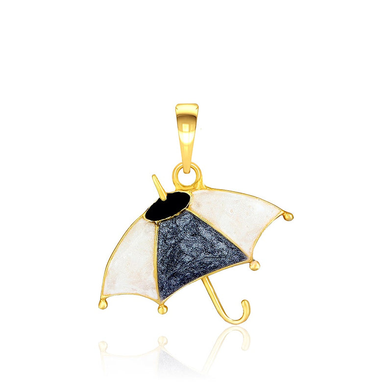 Kids Pretty Umbrella Gold Pendant