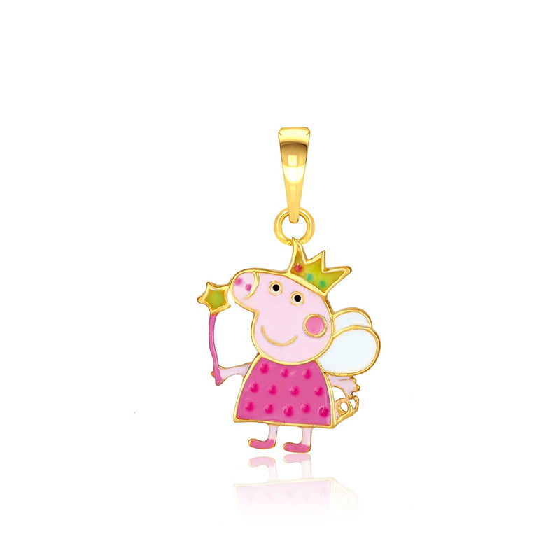 Kids Cute Peppa Pig Gold Pendant