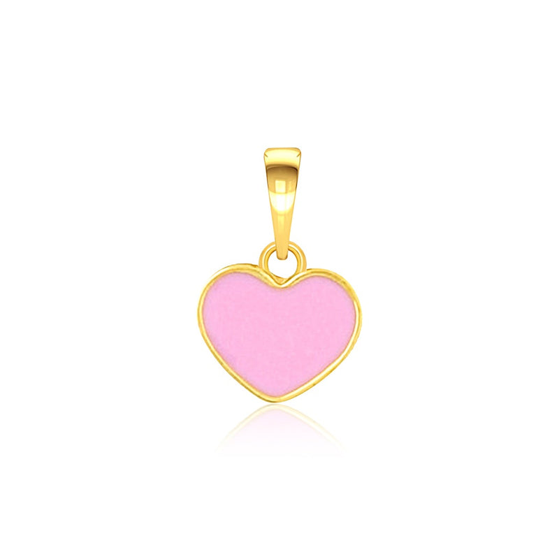 Kids Elegant Pink Heart Gold Pendant