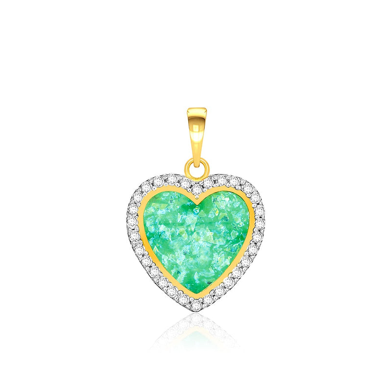 Kids Heart-shaped Green Ruby Gold Pendant