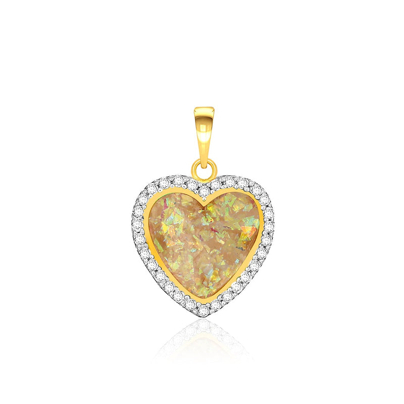 Kids Heart-shaped Yellow Ruby Gold Pendant