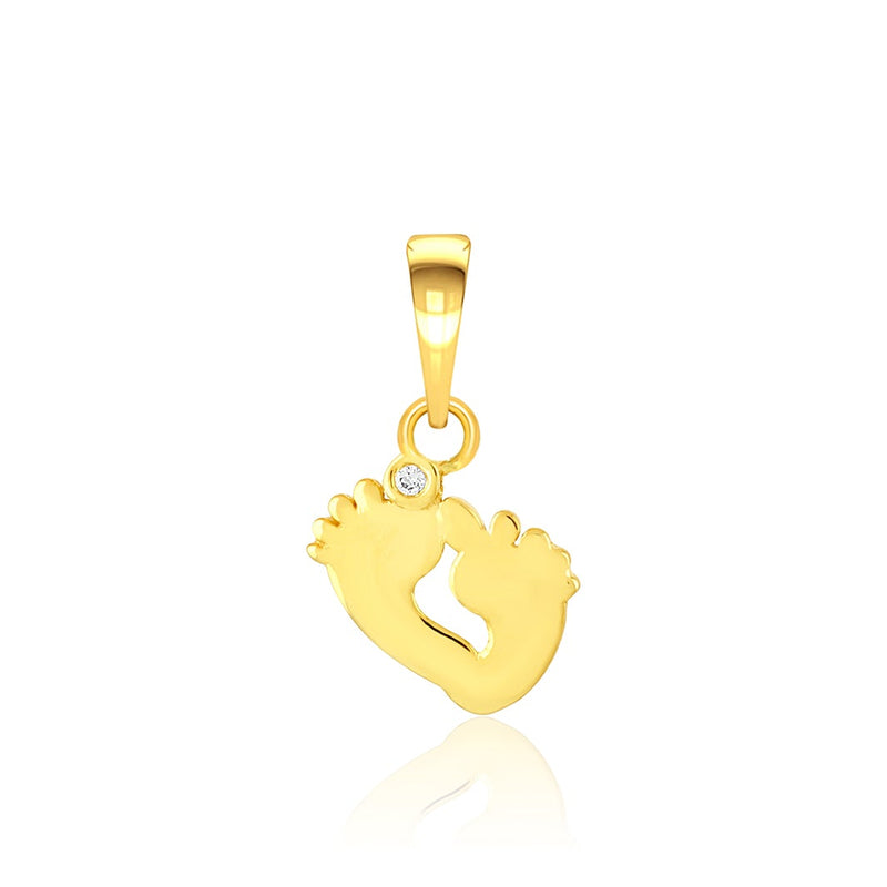 Kids Cute Baby Steps Gold Pendant