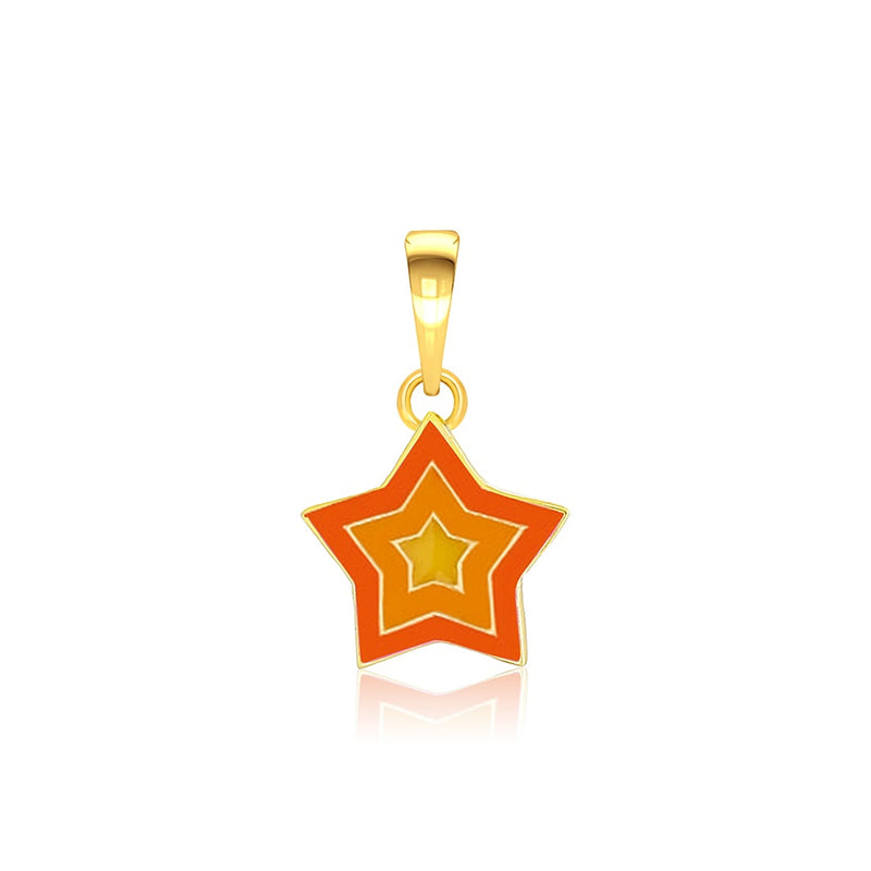 Kids Cute Orange Star Gold Pendant