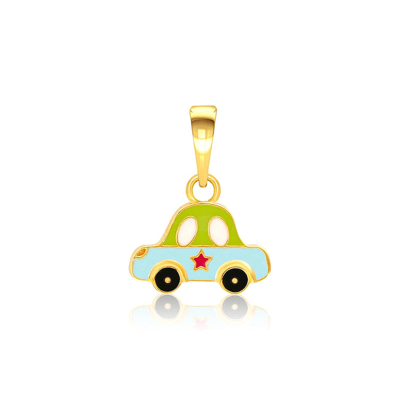 Kids Colourful Car Gold Pendant